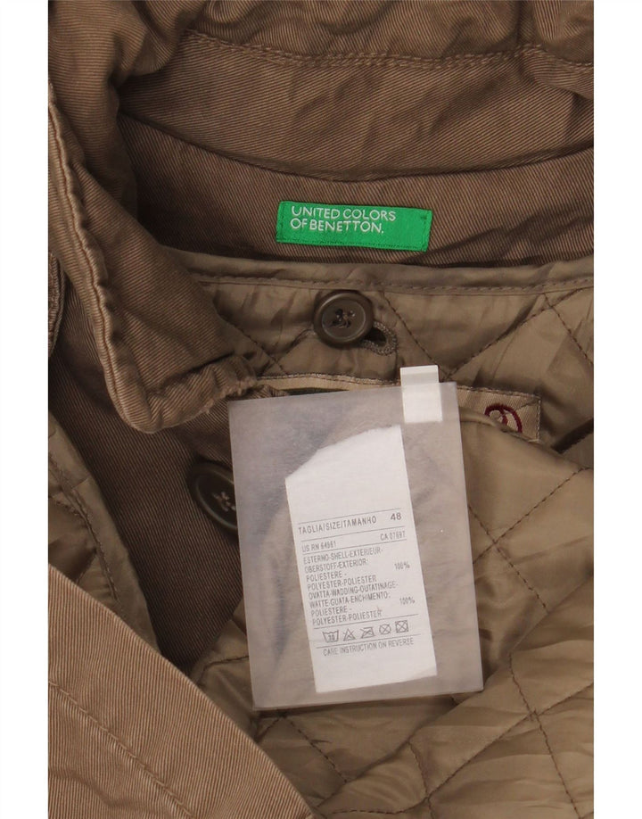 Parka da uomo con cappuccio BENETTON IT 48 Poliestere Marrone Medio