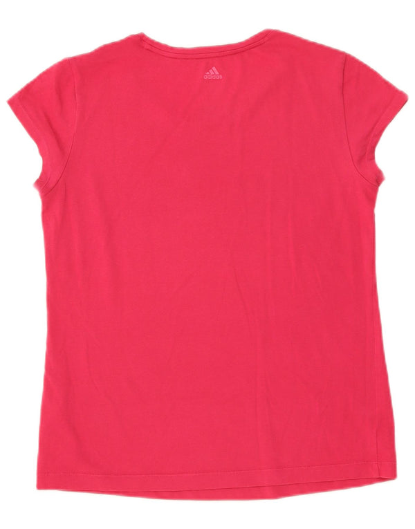 T-shirt grafica Adidas Climalite da donna Top UK 12/14 Cotone rosa medio