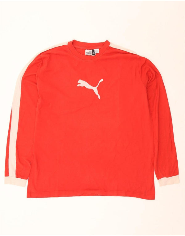 Puma Maglietta grafica da uomo a maniche lunghe XL Rosso Colorblock