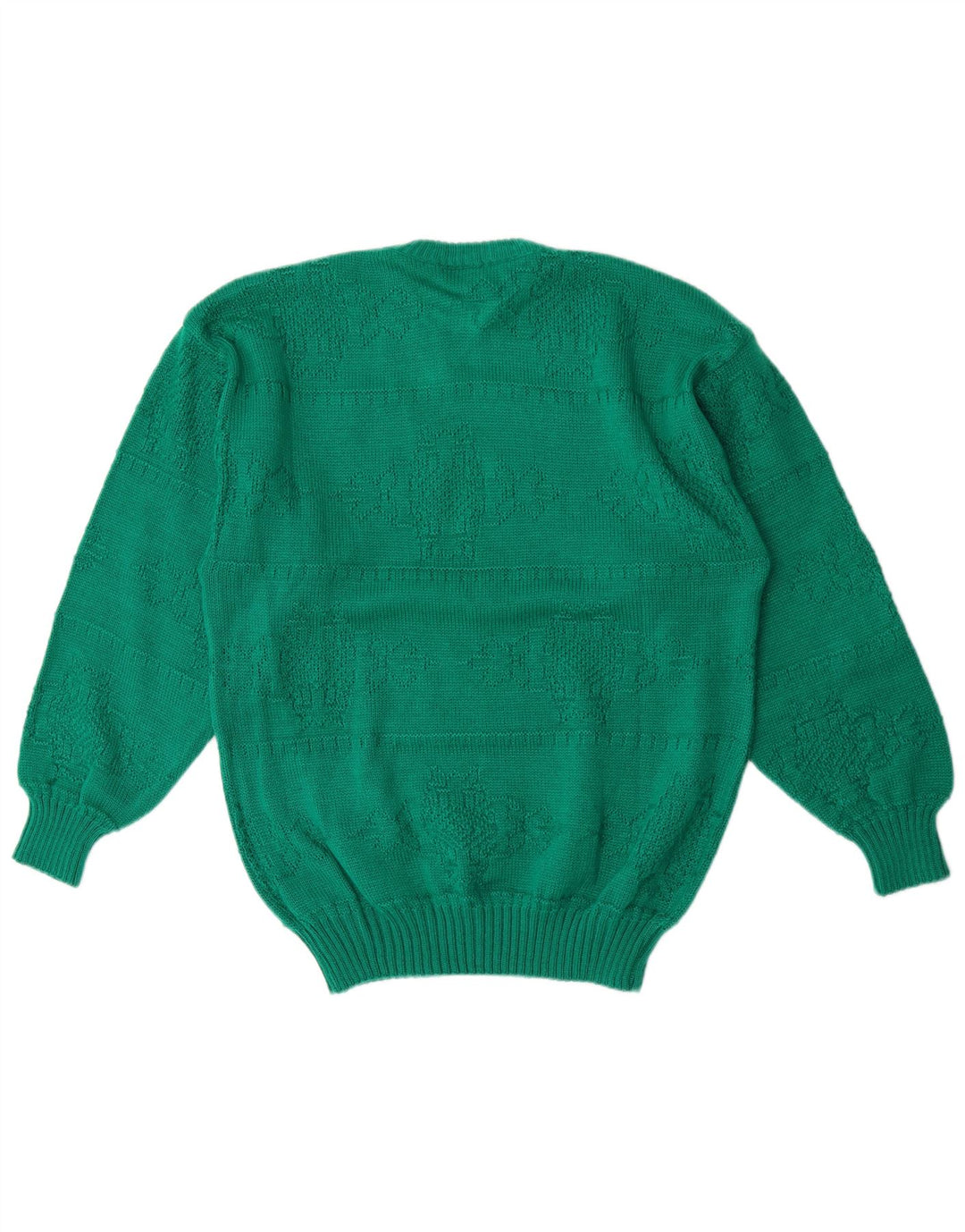 Maglione maglione girocollo da uomo VINTAGE verde medio