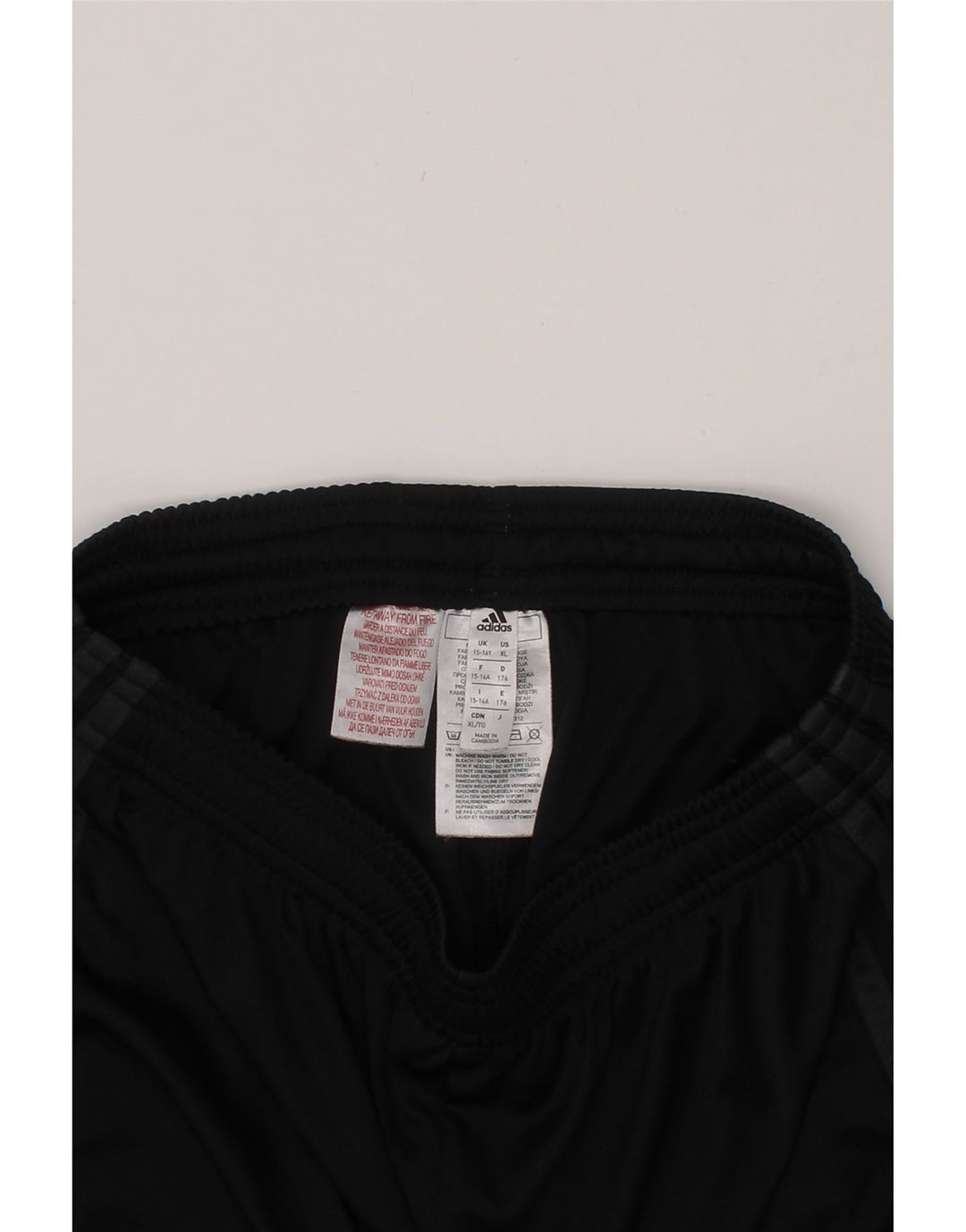 ADIDAS Boys Graphic Sport Shorts 15-16 Years  Black Polyester Vintage Adidas and Second-Hand Adidas from Messina Hembry 