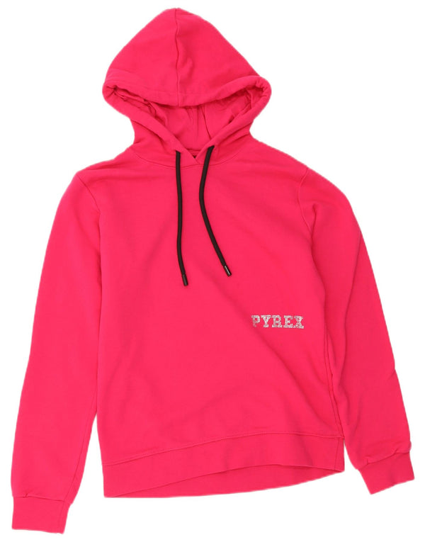 Maglione con cappuccio grafico da donna Pyrex UK 10 piccolo cotone rosa