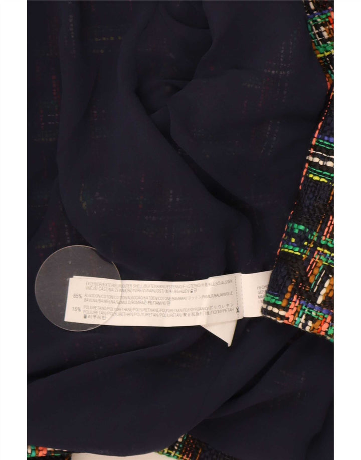 Giacca blazer aperta corta da donna Zara UK 10 piccolo cotone a quadri multicolore