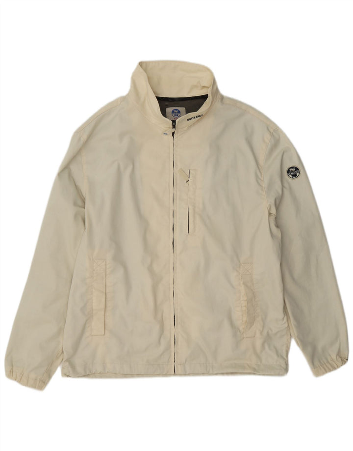 Giacca antipioggia da uomo North Sails UK 40 Large in poliammide bianco sporco