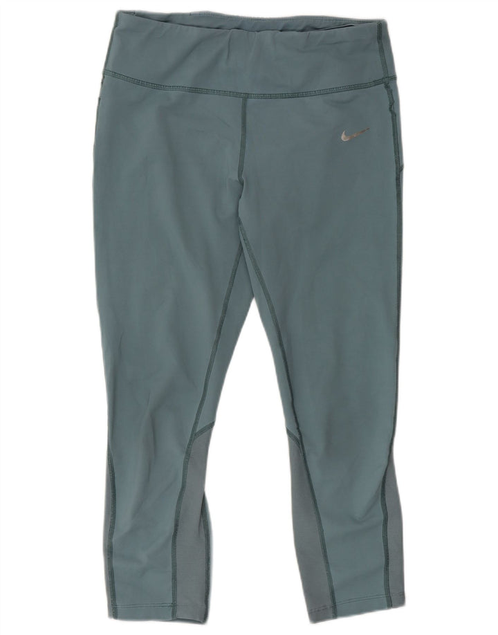 Leggings Nike Dri Fit Capri da donna UK 12 cotone blu medio