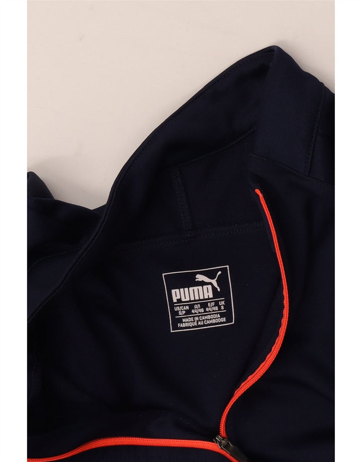 Maglia da ginnastica Puma da uomo con zip e collo, piccola, blu navy