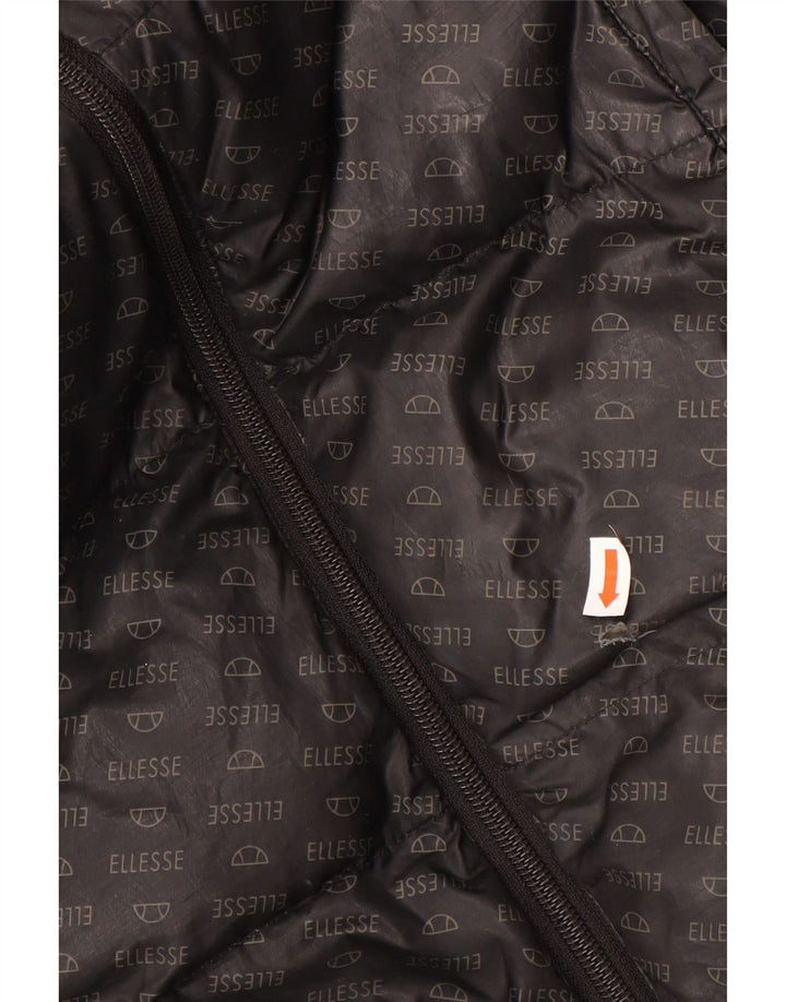 ELLESSE Giacca imbottita con cappuccio grafica per ragazzi 12-13 anni Poliestere nero