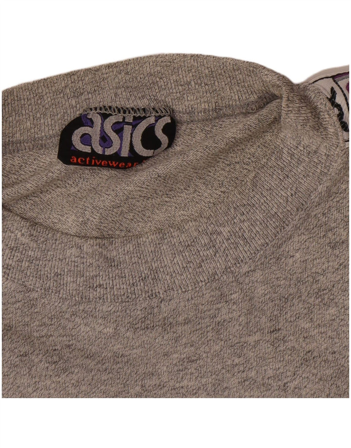 T-shirt grafica da uomo Asics, top in acrilico chiazzato grigio medio