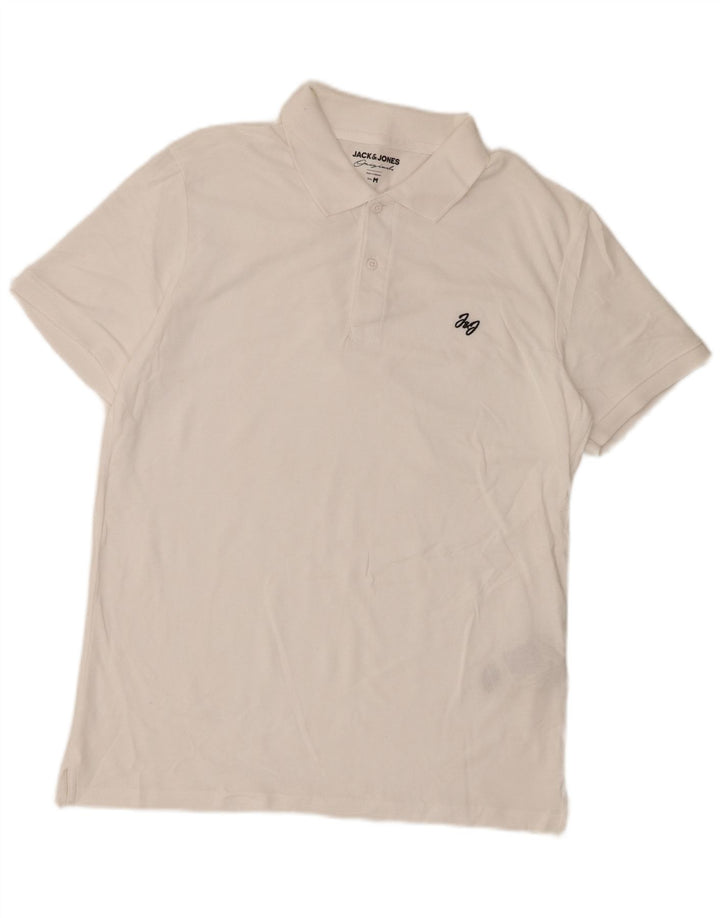 Polo da uomo JACK & JONES in cotone bianco medio