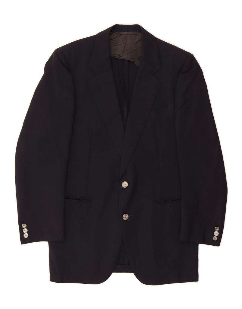CHRISTIAN DIOR Mens Paris 2 Button Blazer Jacket UK 38 Medium Navy Blue Vintage Christian Dior and Second-Hand Christian Dior from Messina Hembry 