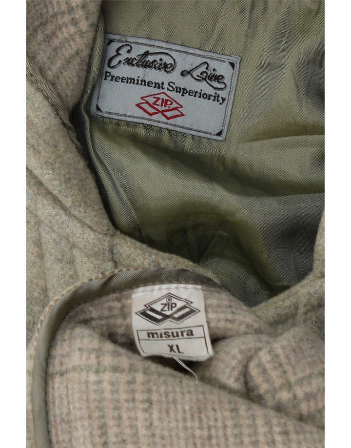Montgomery con cappuccio da uomo con zip UK 42 XL Lana kaki