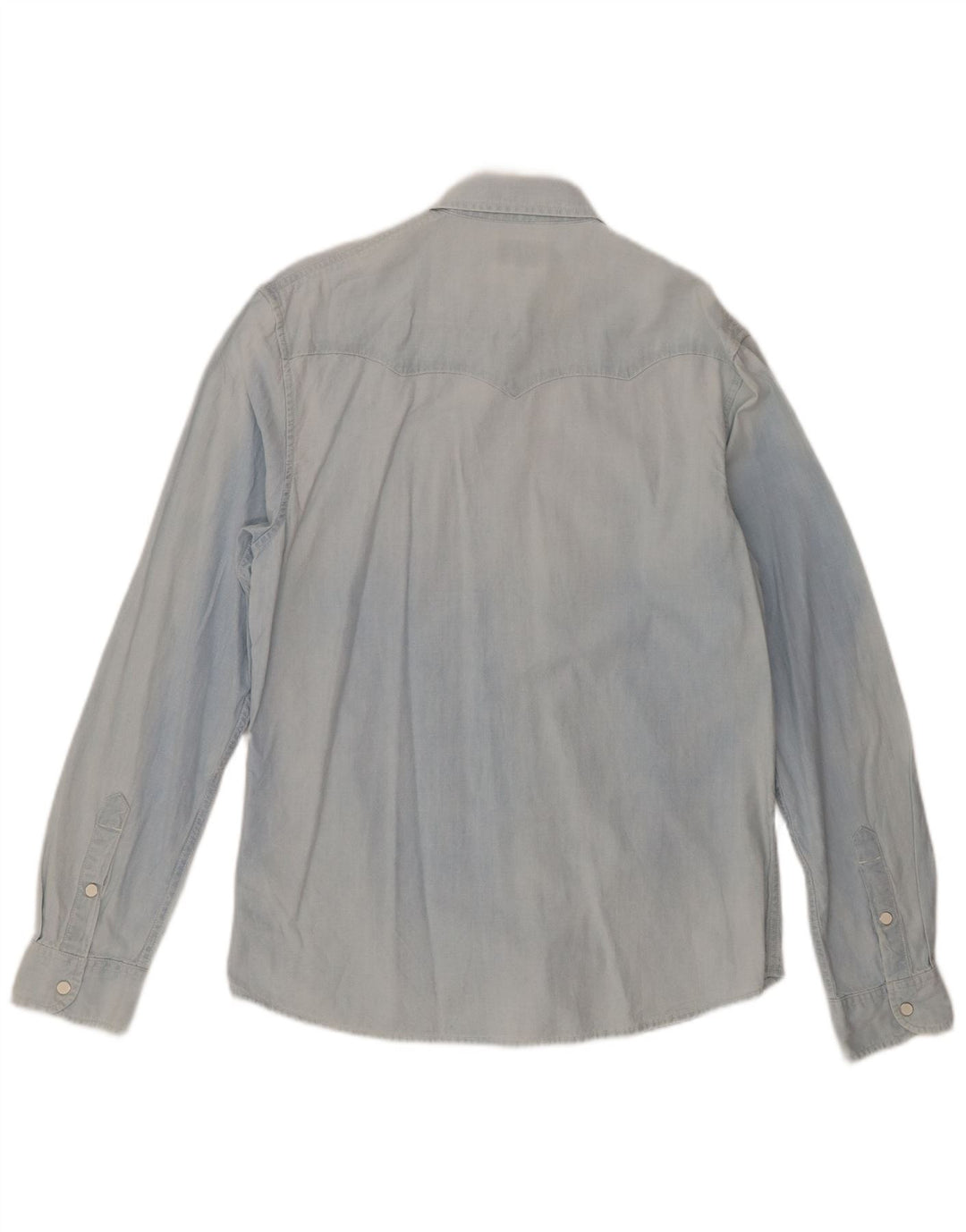 Camicia normale da uomo Wrangler in cotone blu medio