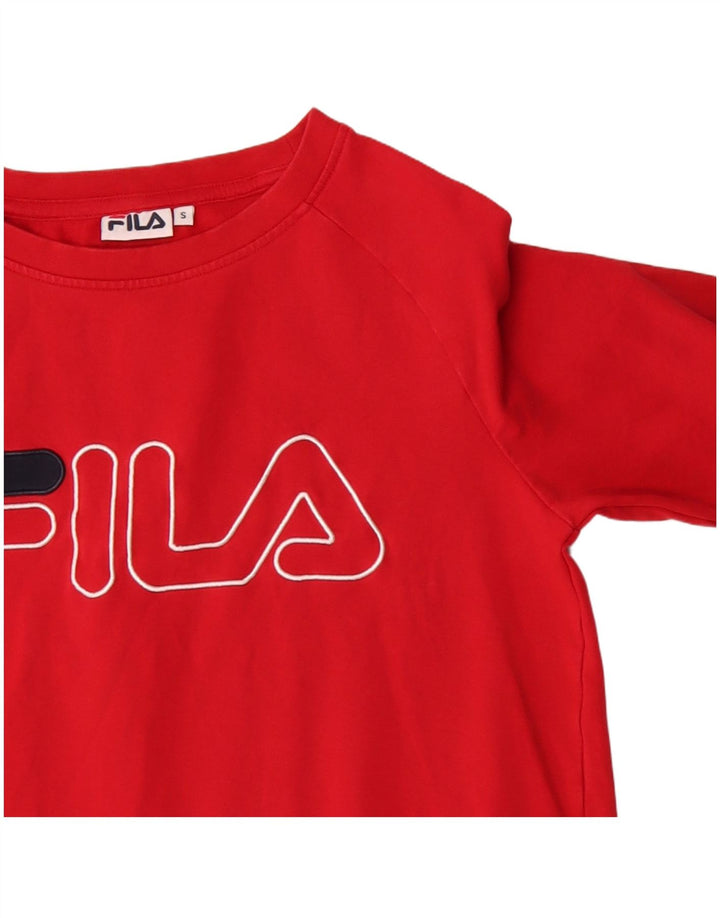 Felpa grafica da donna Fila Jumper UK 10 Small Red Cotton