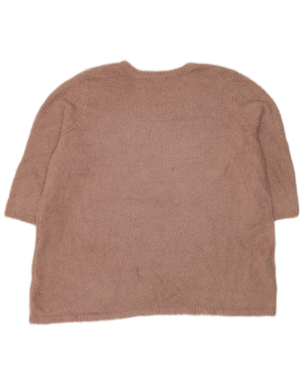 Maglione da donna con scollo a barca a maniche corte Autograph UK 18 XL Rosa