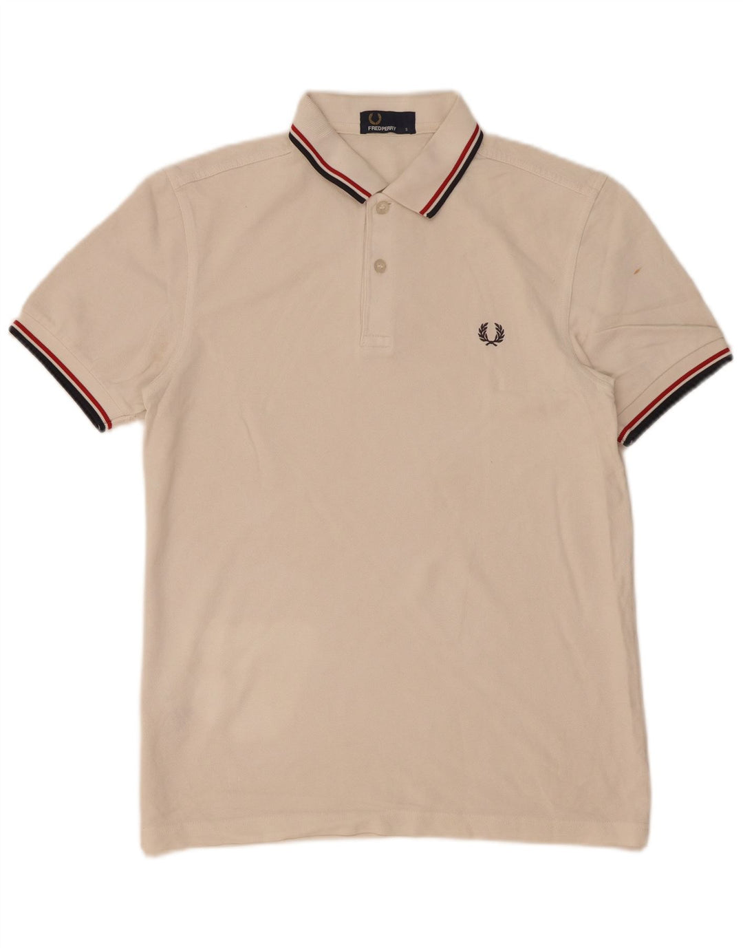 Polo da uomo Fred Perry piccola in cotone a righe bianche