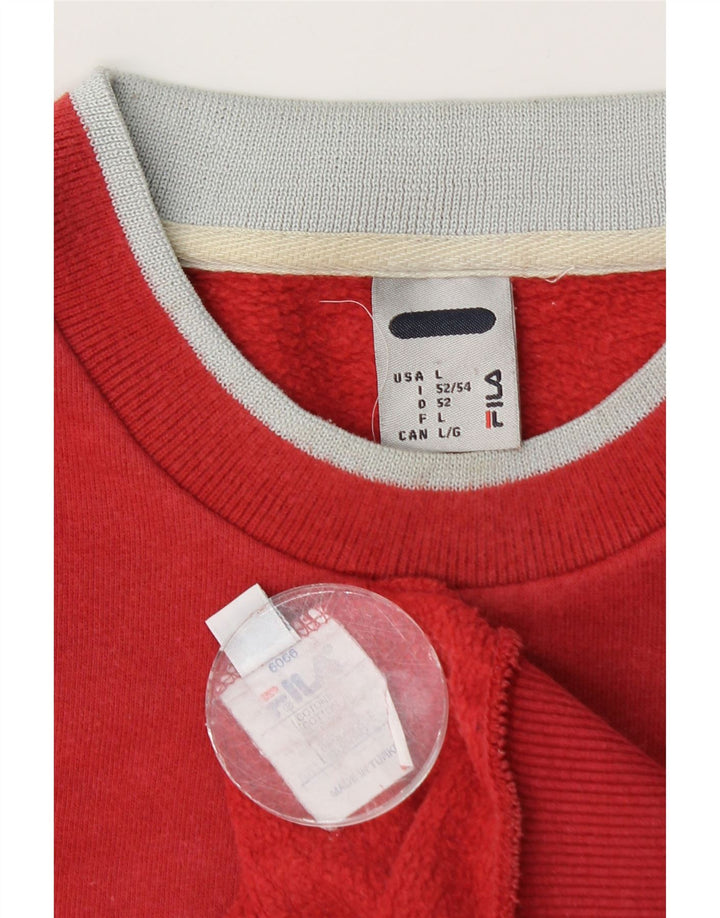 Felpa Fila Uomo Maglione IT 52/54 Large Rosso Cotone