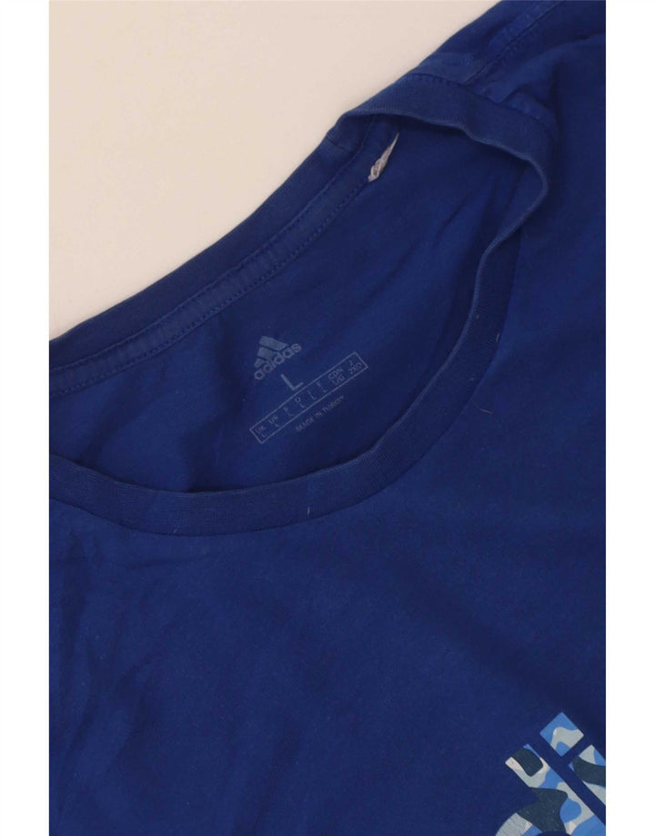 Maglietta grafica da uomo Adidas Top grande blu