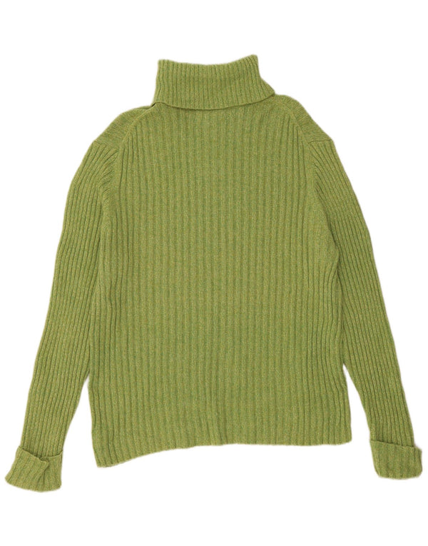 EDDIE BAUER Maglione maglione a collo alto da donna UK 18 XL Cotone verde