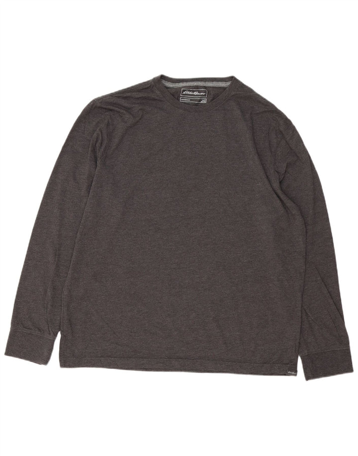 EDDIE BAUER Top da uomo a manica lunga grande in cotone grigio