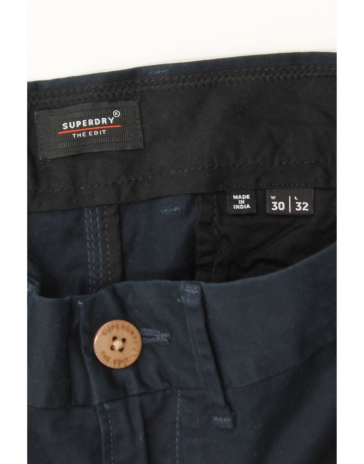 Pantaloni chino slim da uomo Superdry W30 L30 cotone blu navy