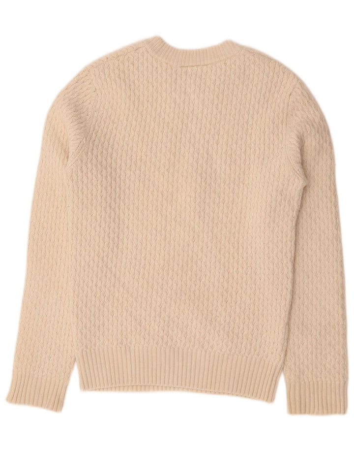 Maglione maglione girocollo da uomo vestibilità regolare Lacoste taglia 3 piccolo bianco sporco