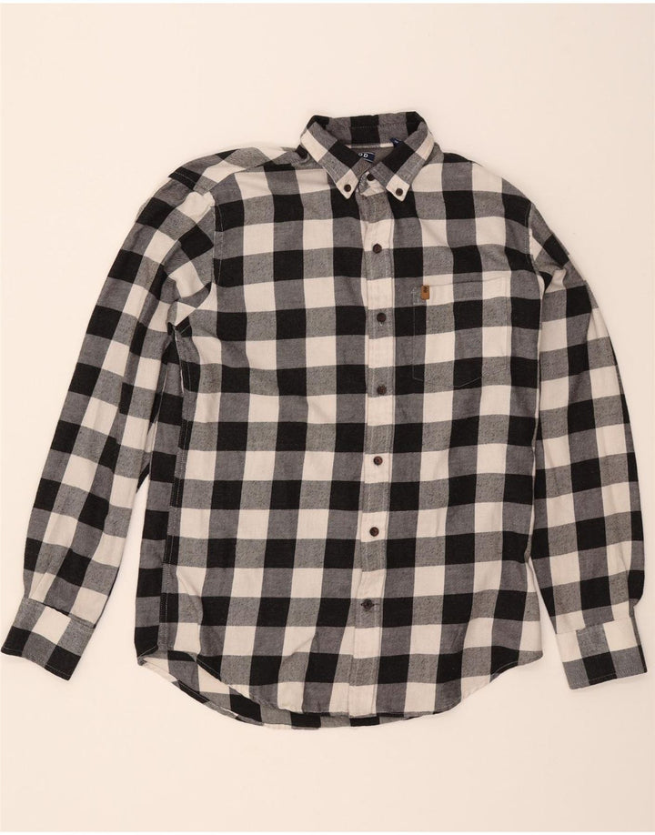IZOD Mens Flannel Shirt Small Black Check Cotton Vintage Izod and Second-Hand Izod from Messina Hembry 