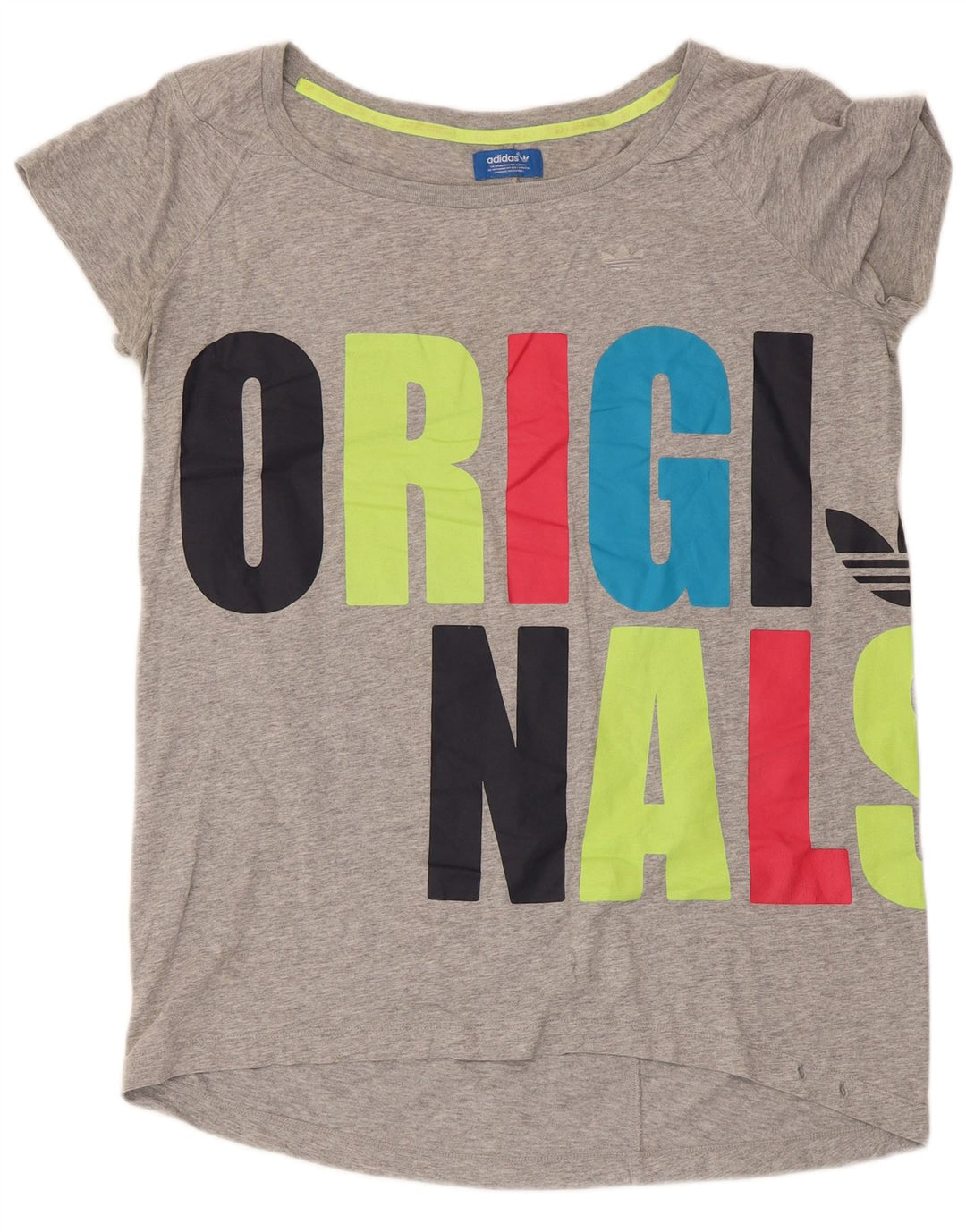 T-shirt grafica da donna Adidas Top UK 16 grande grigia