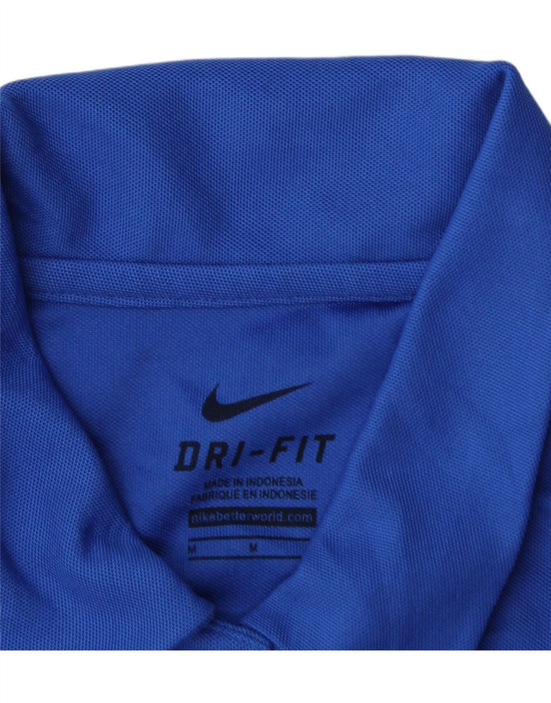 NIKE Womens Dri Fit Polo Shirt UK 14 Medium Blue Polyester Vintage Nike and Second-Hand Nike from Messina Hembry 