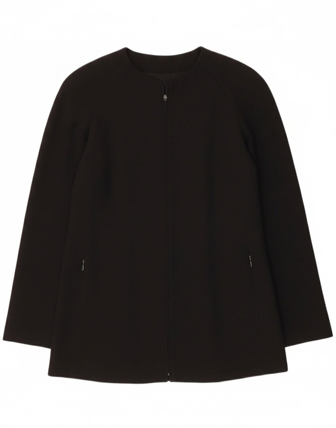 Giacca blazer da donna con zip intera Giorgio Armani IT 38 XS lana vergine nera