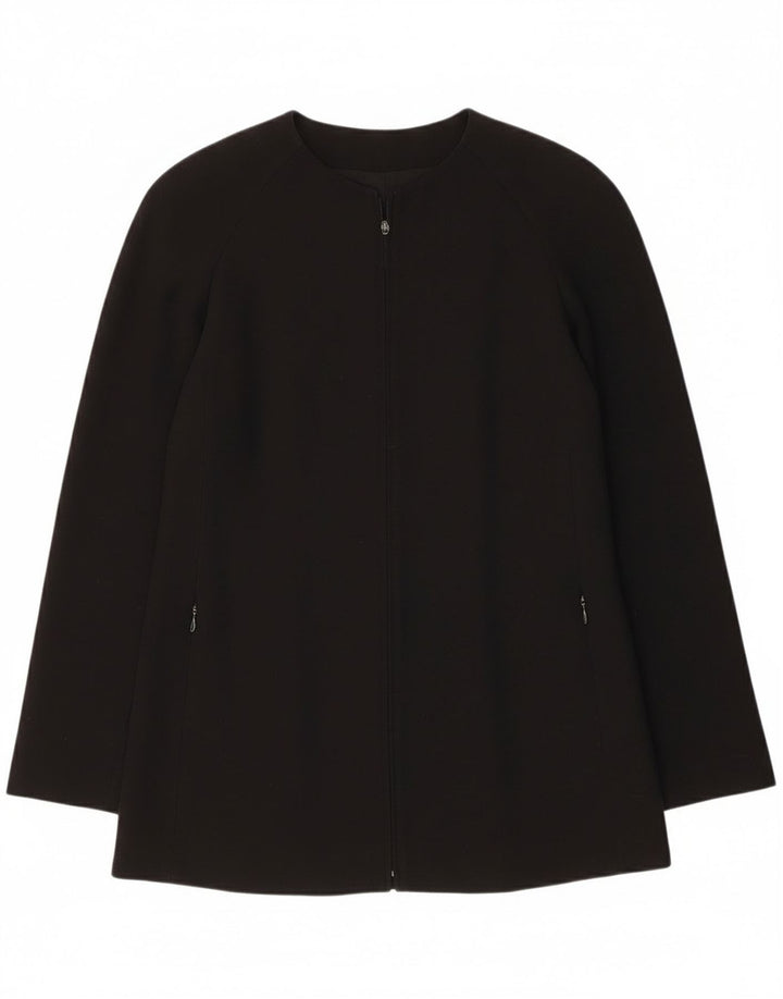 Giacca blazer da donna con zip intera Giorgio Armani IT 38 XS lana vergine nera