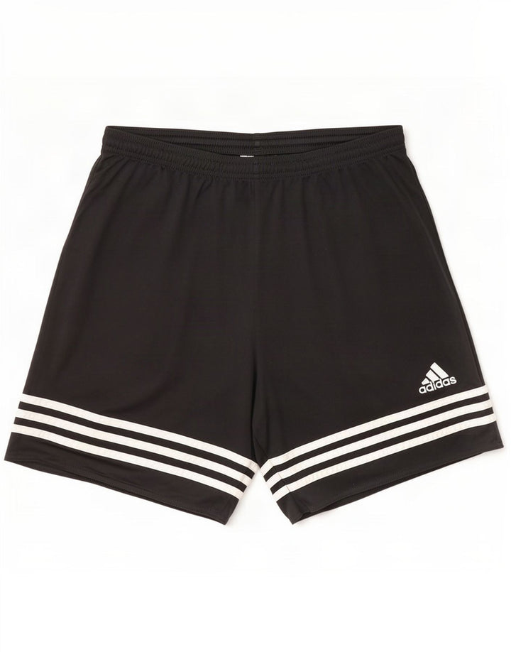 Pantaloncini sportivi Adidas Climalite da uomo di grandi dimensioni in poliestere a strisce nere