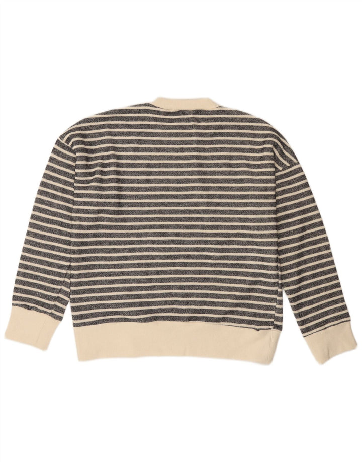 ZARA Maglione Girocollo da Donna UK 14 Poliestere a righe nere medie