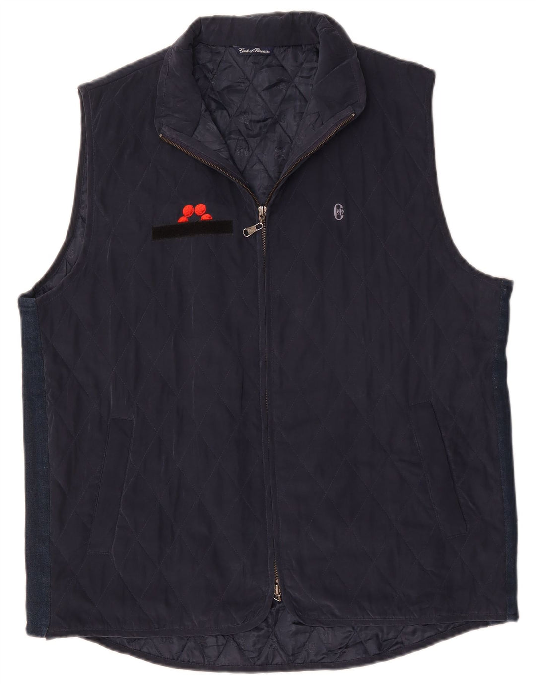 CONTE OF FLORENCE Gilet trapuntato da uomo UK 44 2XL Blu navy