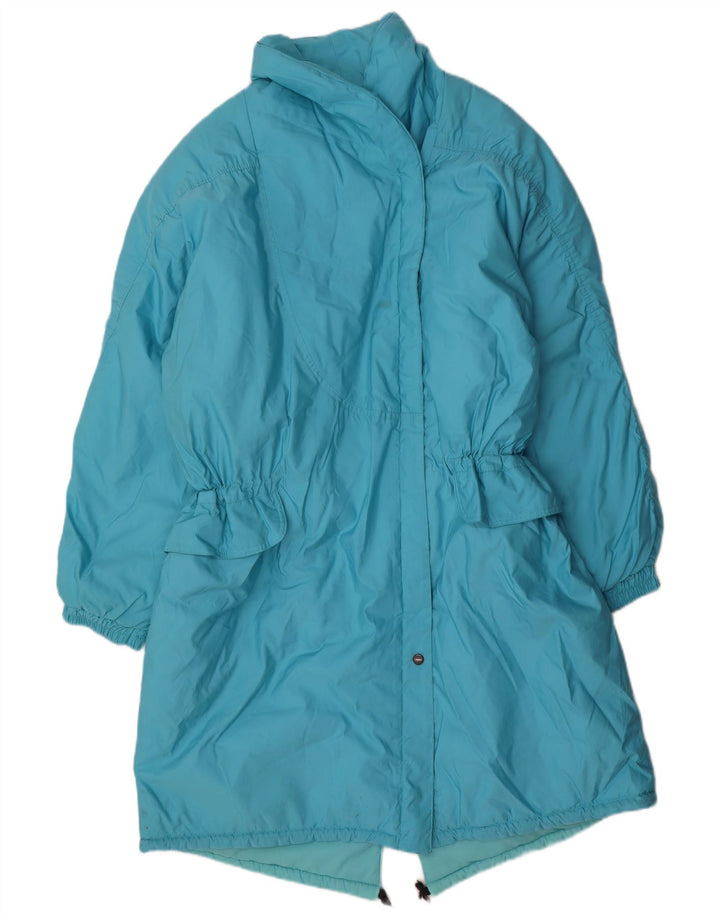 Cappotto imbottito oversize da donna vintage IT 38 XS blu in poliammide