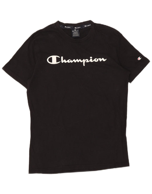T-shirt grafica da uomo CHAMPION Top in cotone blu navy medio