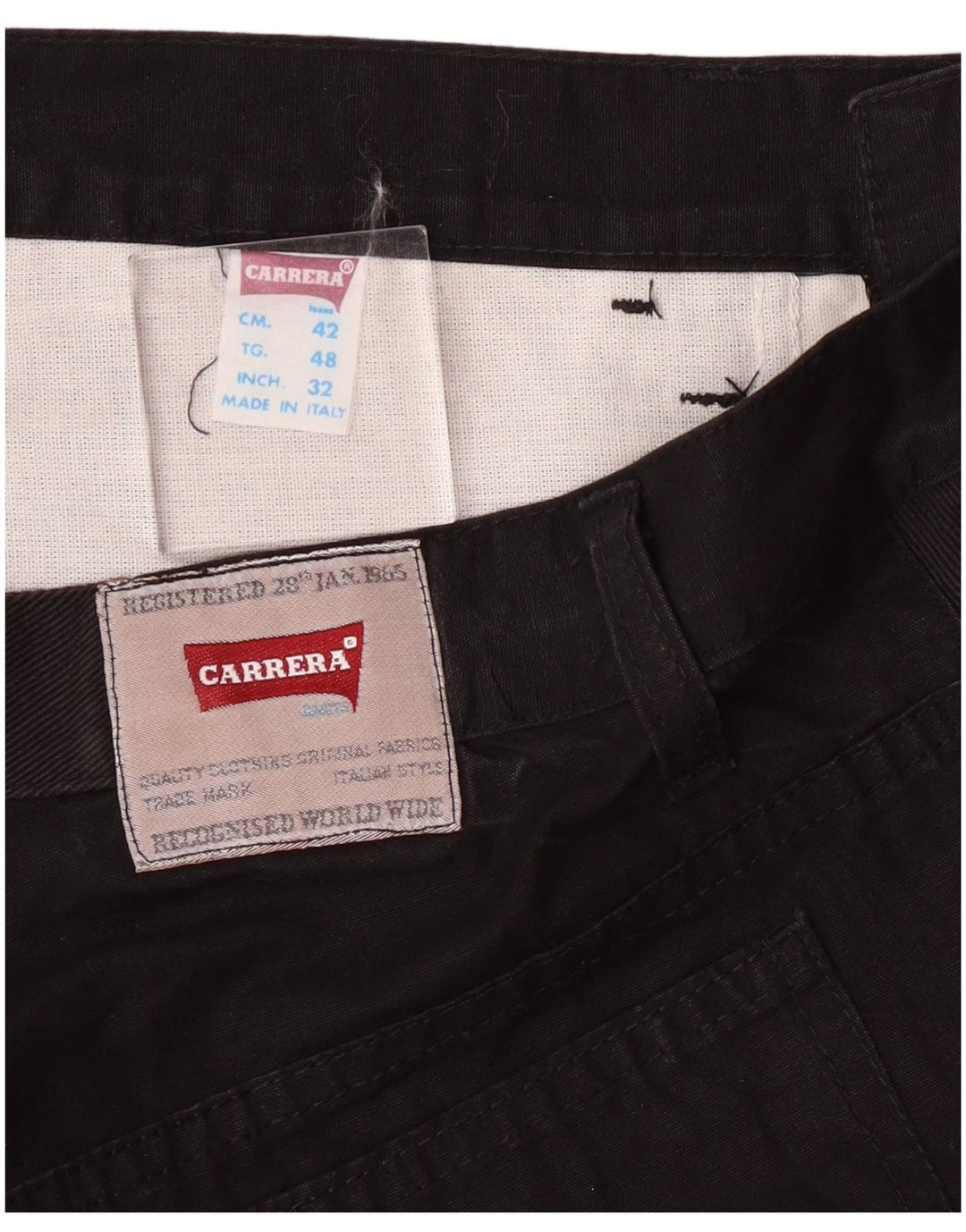 Pantaloni casual dritti da uomo Carrera W35 L28 cotone nero