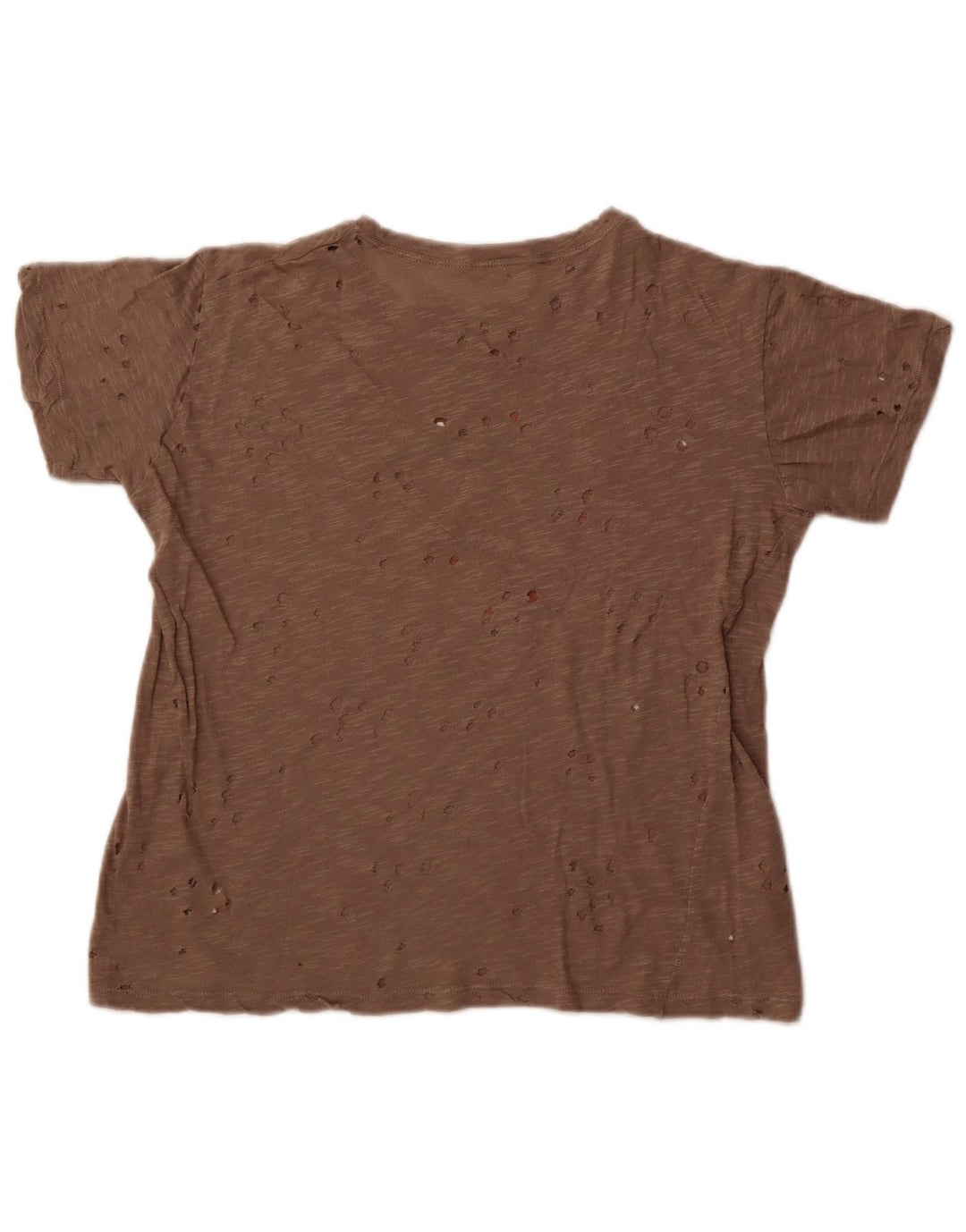 Guess T-shirt grafica traforata da donna Top UK 14 Marrone medio