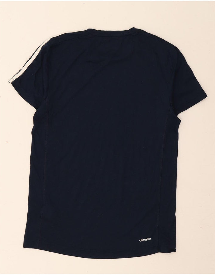 T-shirt Adidas Climalite da uomo Top piccola in poliestere blu navy