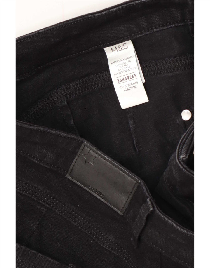 Pantaloncini di jeans Bermuda da donna Marks & Spencer UK 16 Large W32 Cotone nero