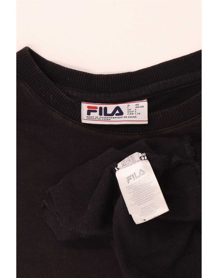 Felpa oversize da donna Fila maglione UK 16 grande cotone nero