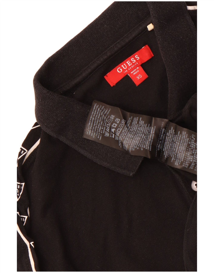 Polo grafica da uomo Guess XS in cotone nero
