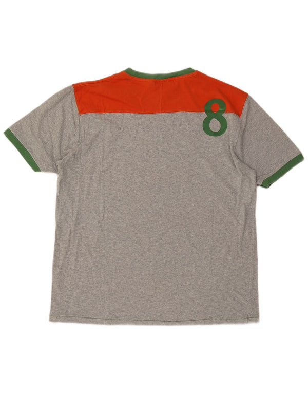 T-shirt grafica da uomo Woolrich Top XL in cotone color block grigio