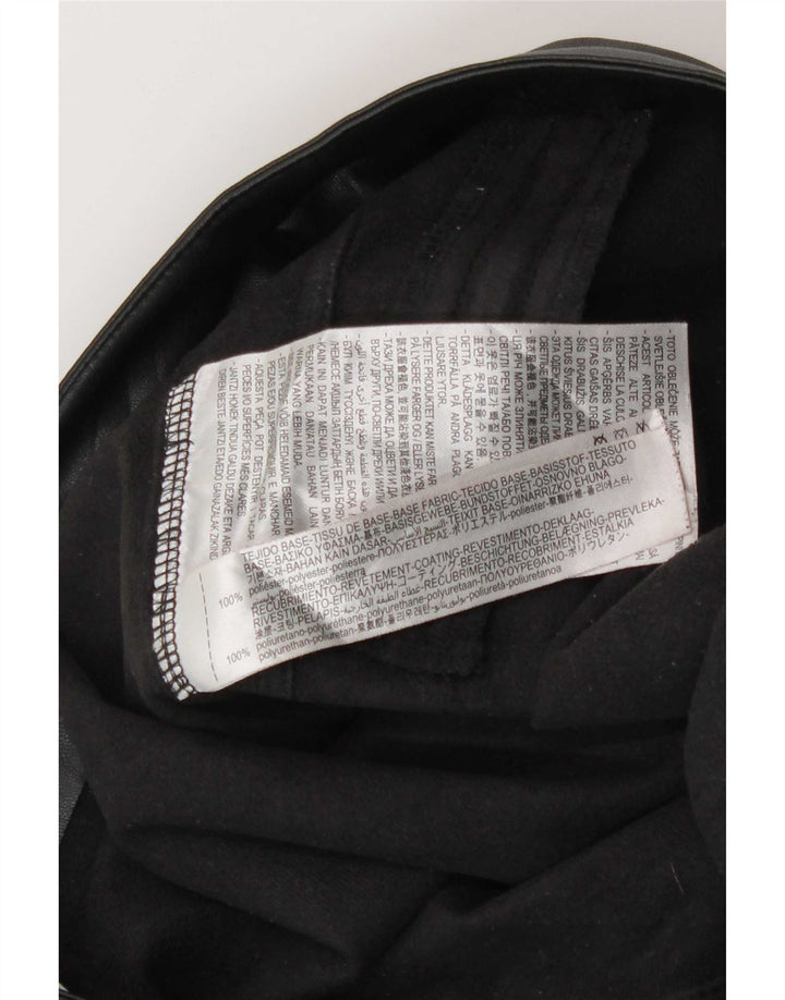Pantaloni Zara da donna in ecopelle bootcut grandi W30 L33 poliestere nero