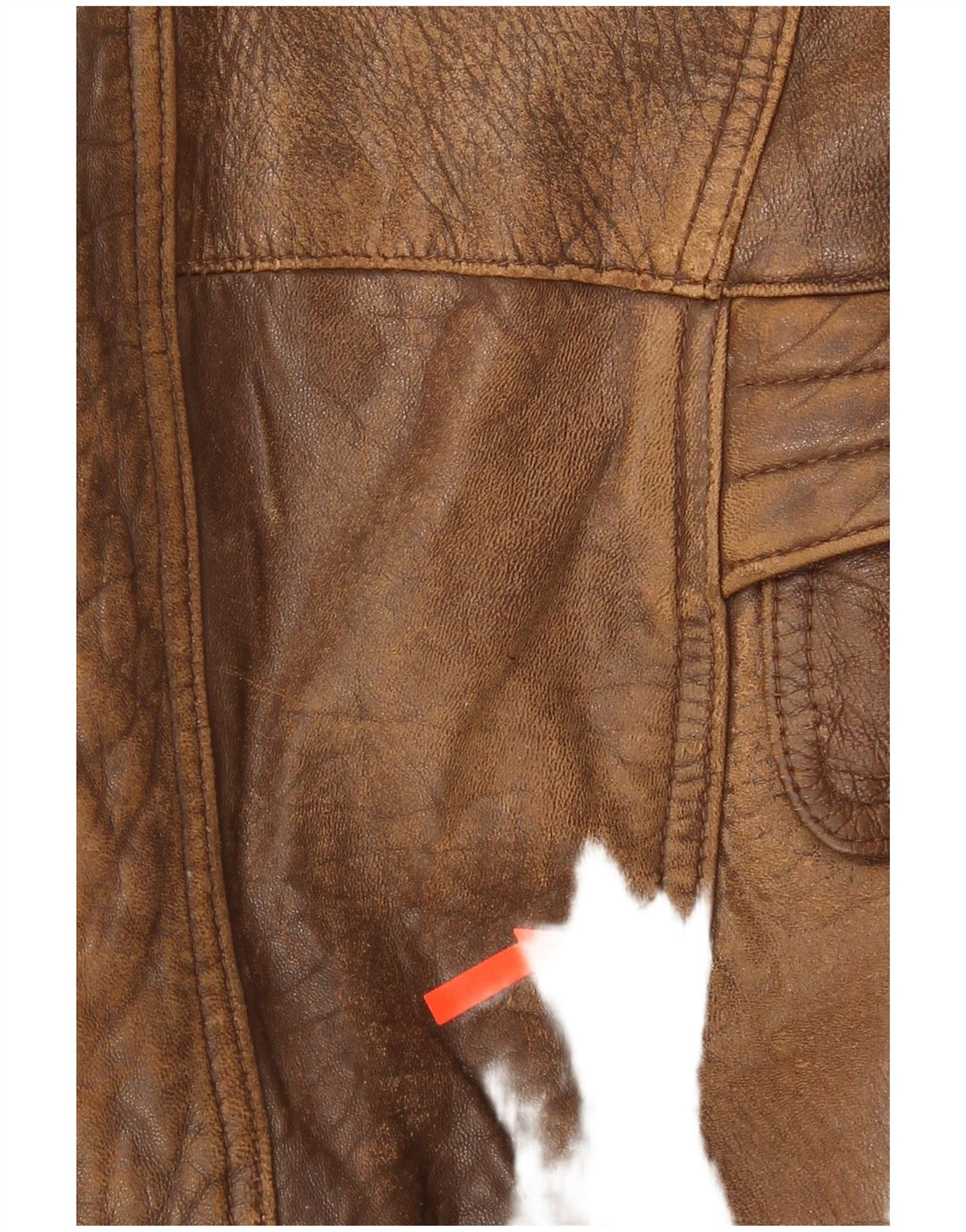 Giacca in pelle vintage da uomo UK 40 grande marrone