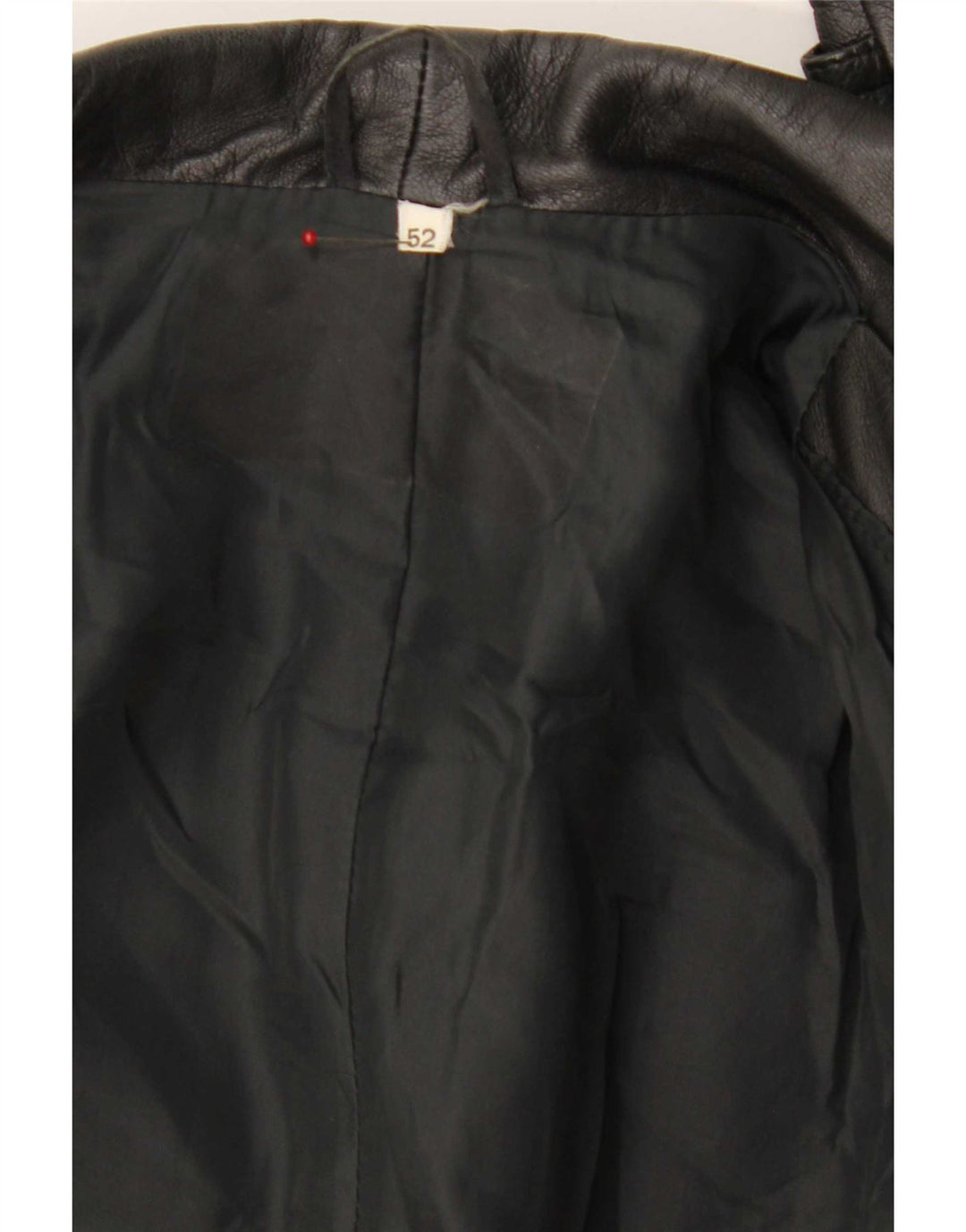 Cappotto vintage da uomo in pelle doppio petto IT 52 XL Nero