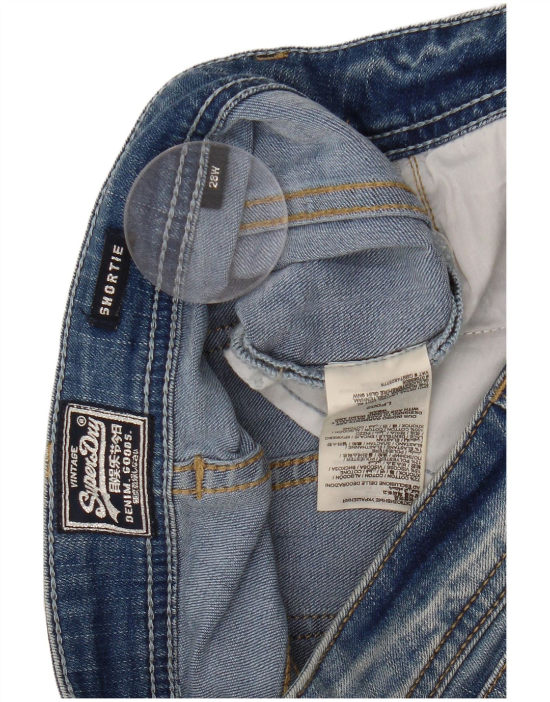 Pantaloncini di jeans da donna SUPERDRY W28 cotone blu medio