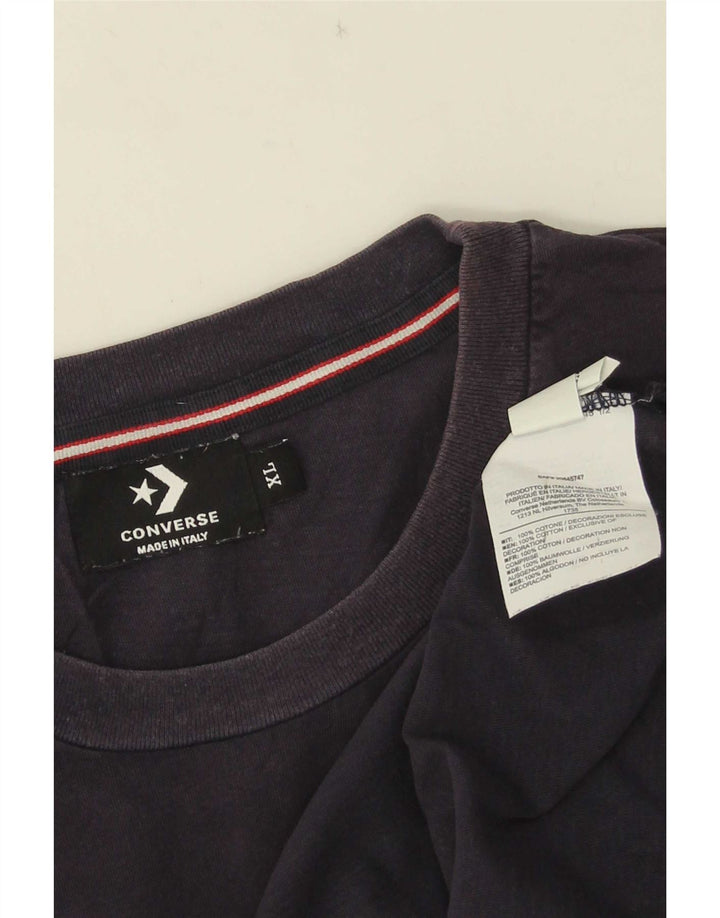 T-shirt grafica da uomo Converse Top XL in cotone blu navy