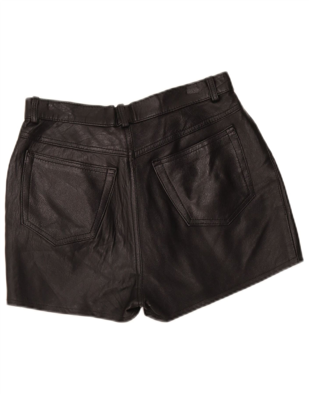 Pantaloncini vintage in pelle da donna W28 medi neri