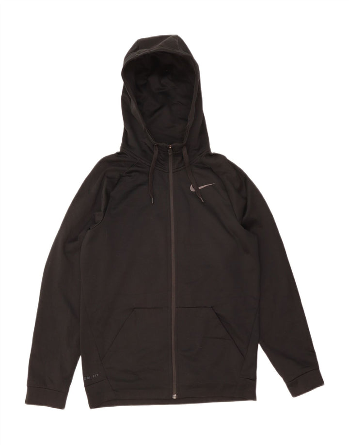 Felpa con cappuccio e zip Nike Dri Fit da uomo, piccola, in poliestere nero
