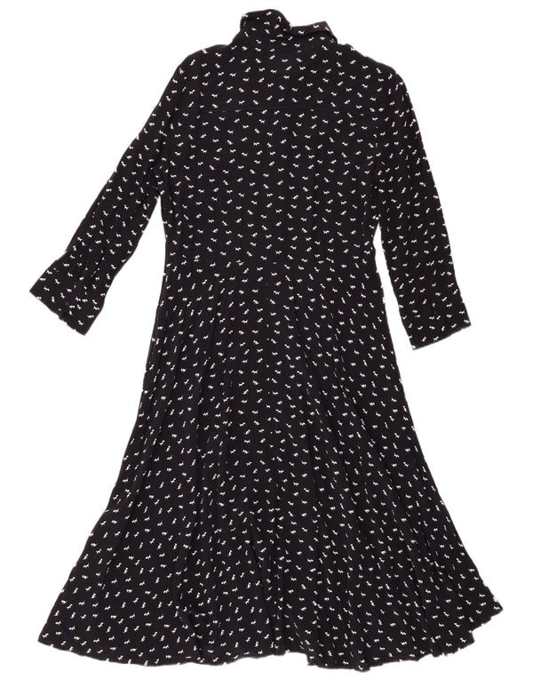 Abito a trapezio da donna con maniche a 3/4 Hobbs UK 12 medio blu navy stampa animalier